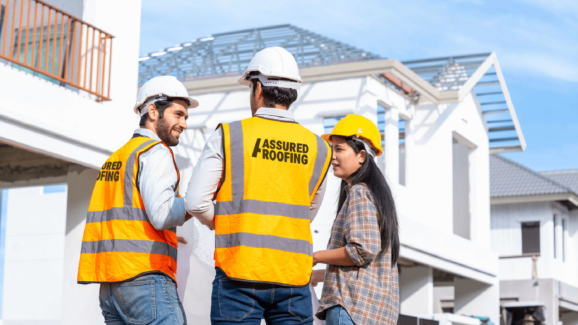 Roofers talking