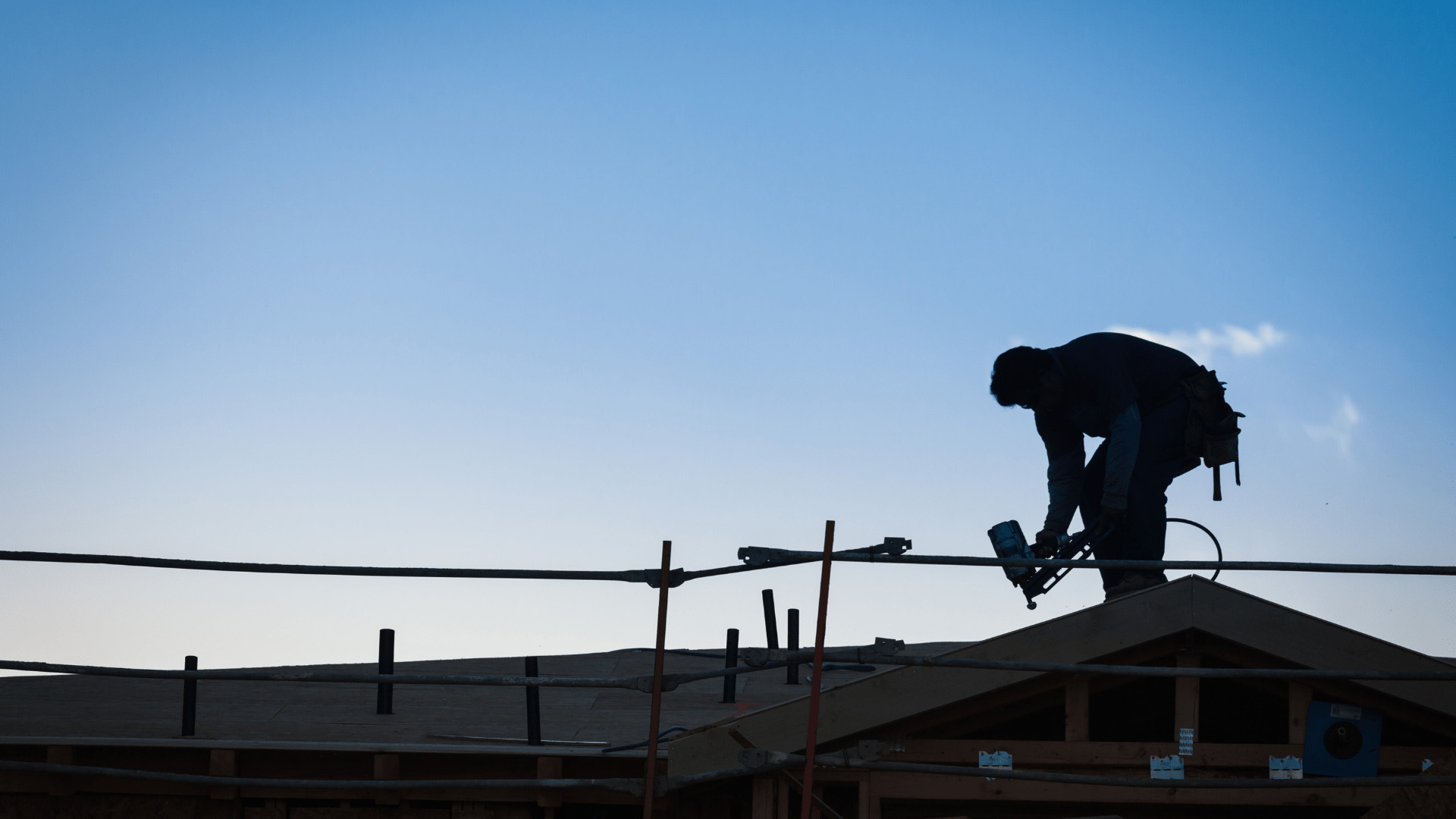 Roofer working