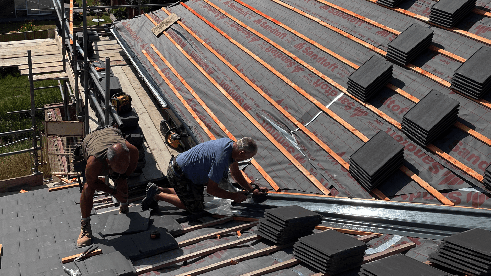 Working on a roof